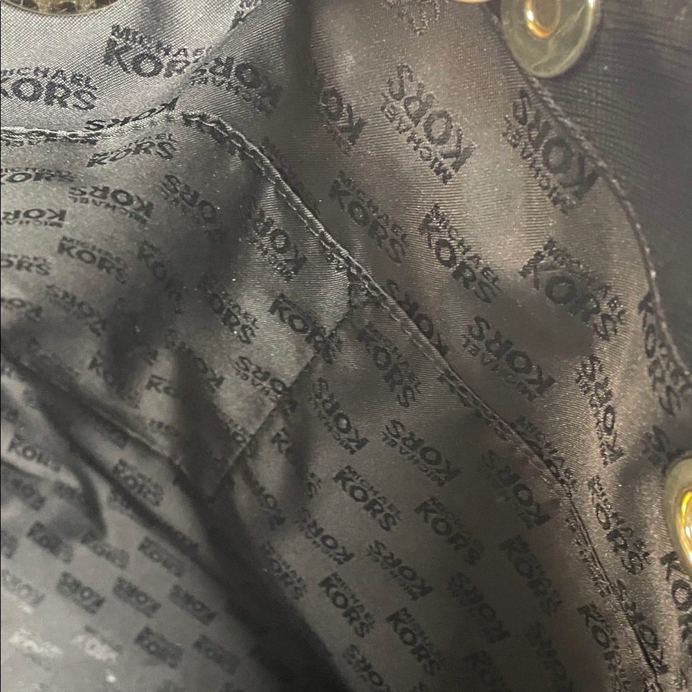 Michael Kors Black leather Tote Bag large MK purse - Picture 15 of 17